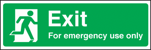 Exit For emergency use only sign