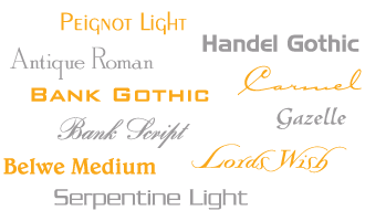 a selection of special font styles